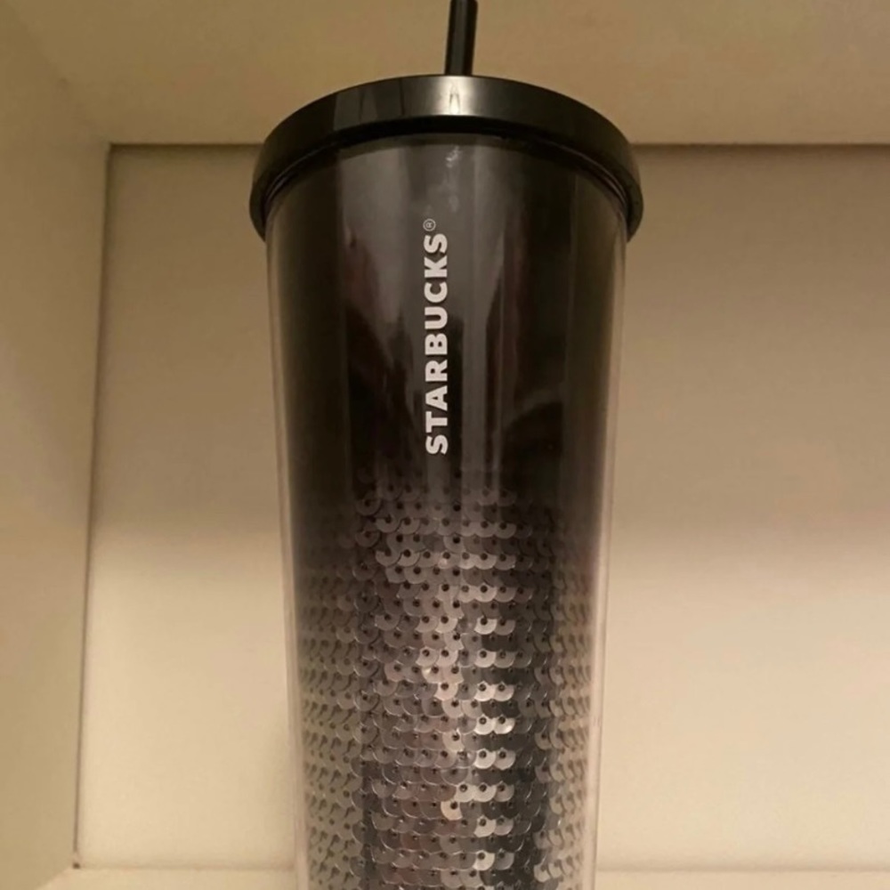 2018 Holiday silver sequin Starbucks tumbler